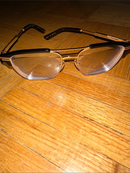 Gucci Accessories - Gucci Gold and Black Women's Eyeglasses - Classic Metal Frame